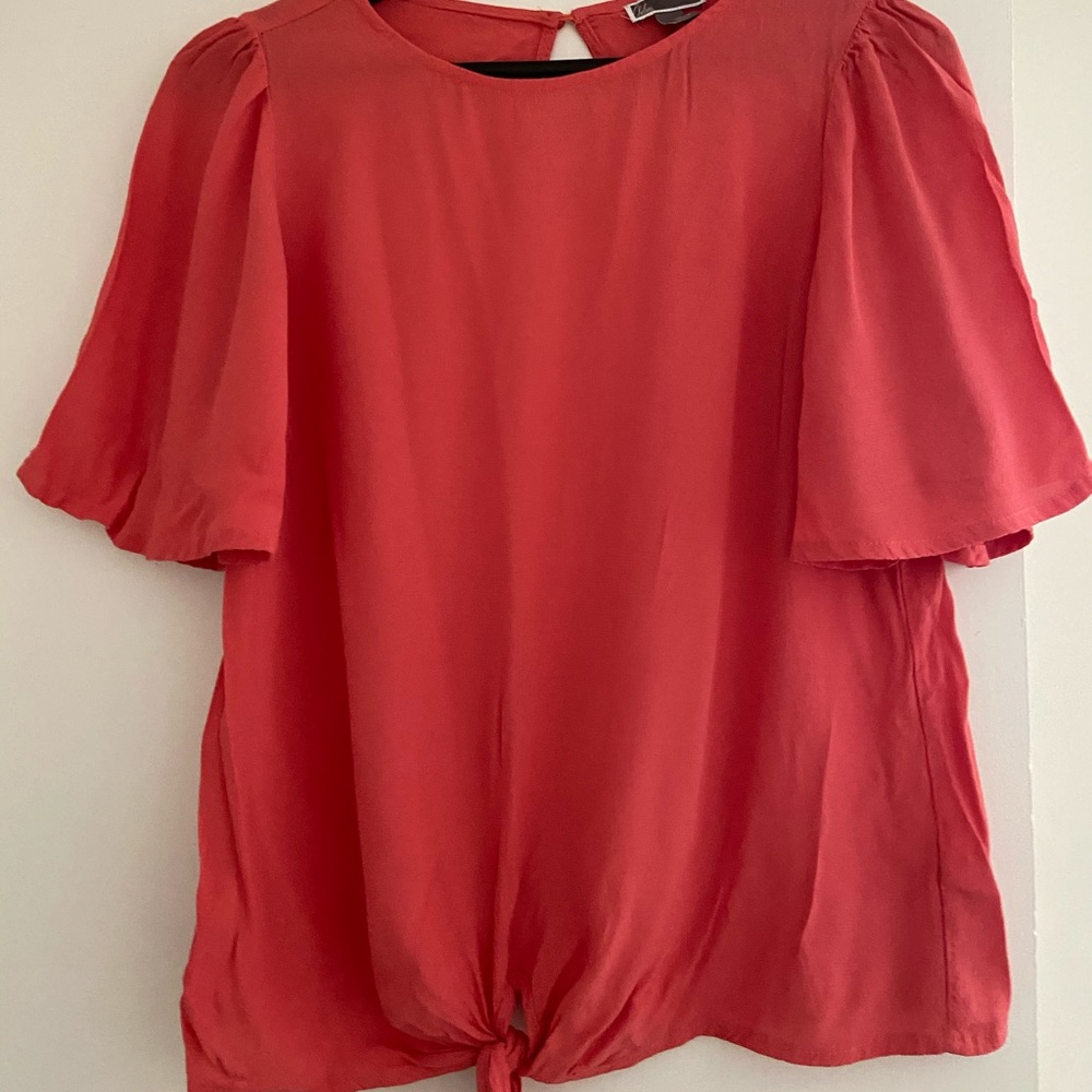 Front Tie With Flutter Short-Sleeves - image 1